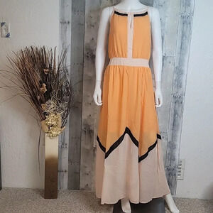 Lucy Paris Chiffon Maxi Peach Dress